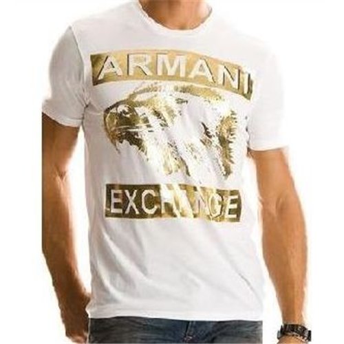 Armani Men's Tee Shirt In Silver AX  White
