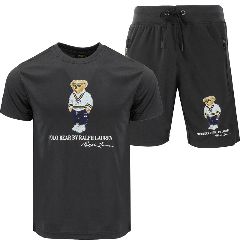 R.L Polo Men's Classic Fit Polo Bear Jersey T-Shirt & Short Set
