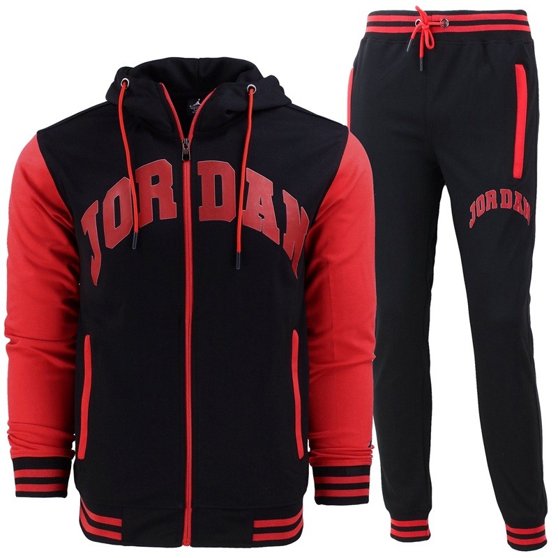 Jordan Sportswear Tech Fleece Color Block Men's Hoodie & Pants  2 Pc Set
