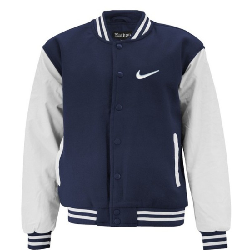 Nike Swoosh Men's Two Tone Leathered Varsity Jacket