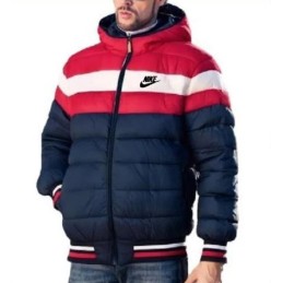 Nike Men's Quilted Color Blocked Hooded Puffer Windrunner Jacket