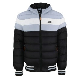 Nike Men's Quilted Color Blocked Hooded Puffer Windrunner Jacket