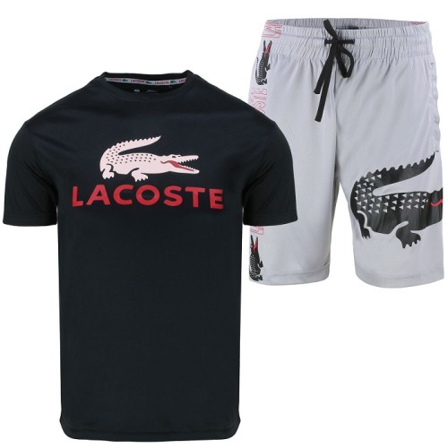 Lacoste Men's Sport Dri-Fit Shorts & T Shirt 2 Pc Set Final Sale