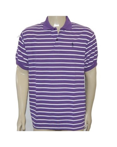 Ralph Lauren Stripe Polo Shirt Purple/White Stripe