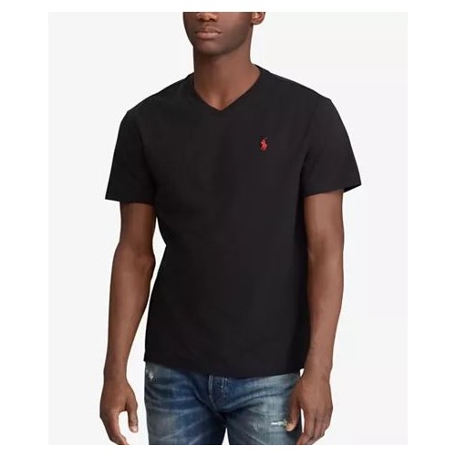 Ralph Lauren Men's  V Neck T Shirt Black