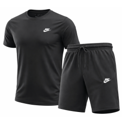 Nike Men's Club Fleece Crewneck Top & Short Set