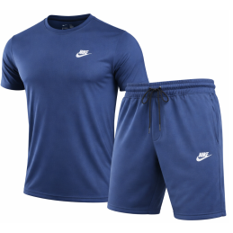 Nike Men's Club Fleece Crewneck Top & Short Set