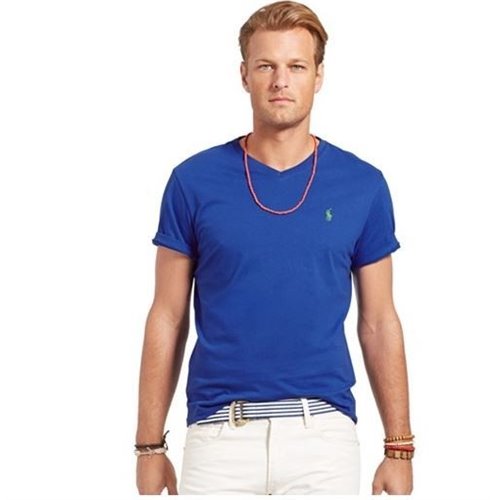 Polo  Ralph Lauren Men's  V Neck T Shirt Royal Blue