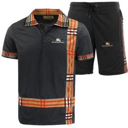 Burberry Men's Check Polo Shirt & Shorts Set Check Graphic