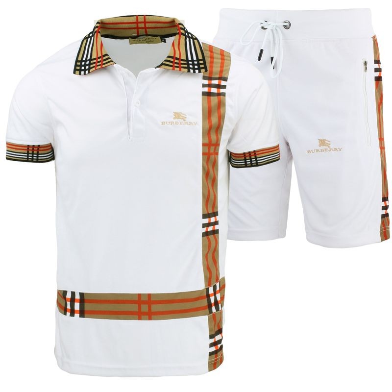 Burberry Men's Check Polo Shirt & Shorts Set Check Graphic