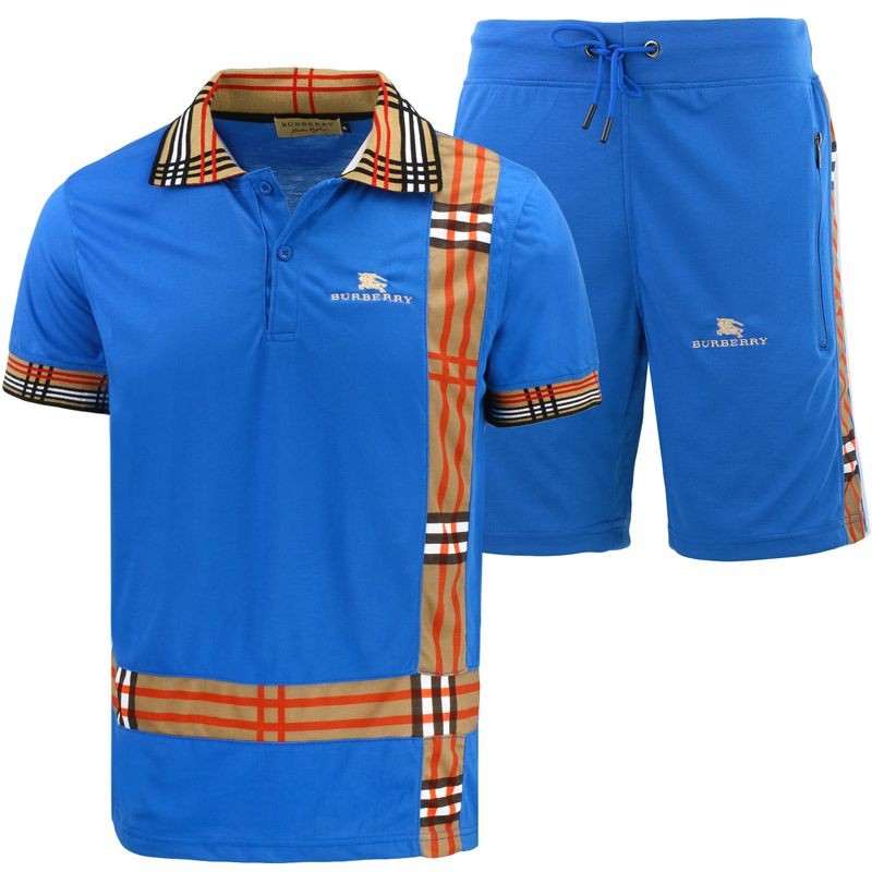 Burberry Men's Check Polo Shirt & Shorts Set Check Graphic