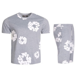 Denim Tears The Cotton Wreath Shorts & T Shirt 2 Piece Set Final Sale