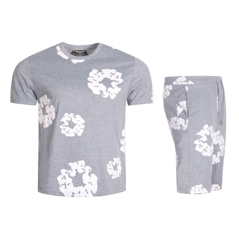 Denim Tears The Cotton Wreath Shorts & T Shirt 2 Piece Set Final Sale