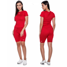 Nike Women's Dri-Fit High-Waisted Biker Shorts & Tee Shirt
