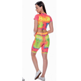 Nike Women's Tye Dye High-Waisted Biker Shorts & Tee Shirt