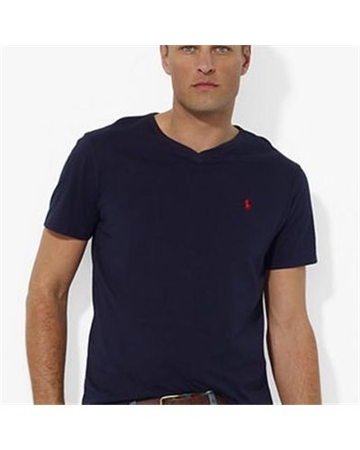Ralph Lauren Men's  V Neck T Shirt Navy