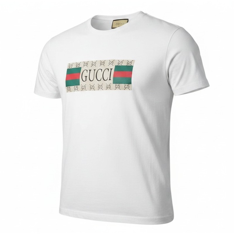 Gucci Cotton Logo Printed Crew Neck T-Shirt