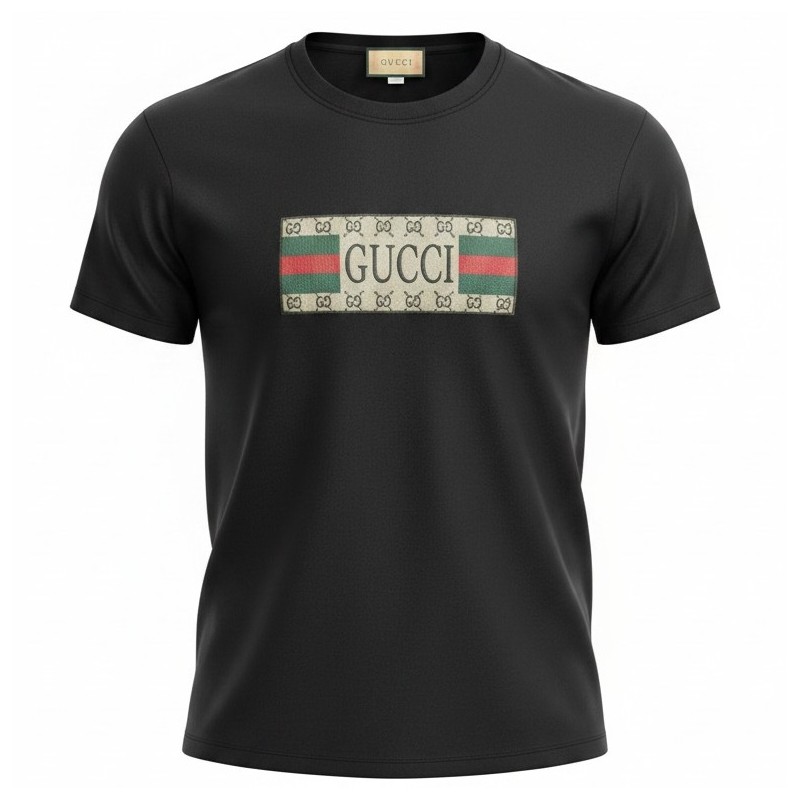 Gucci Cotton Logo Printed Crew Neck T-Shirt