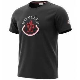 Moncler White Crew Neck  Logo Patch T-Shirt Closing Out