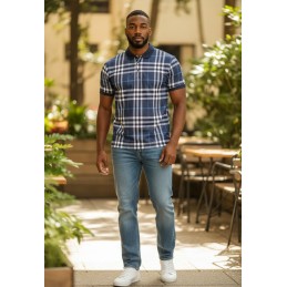 Burberry Men's Ferry Knit Check Polo Shir