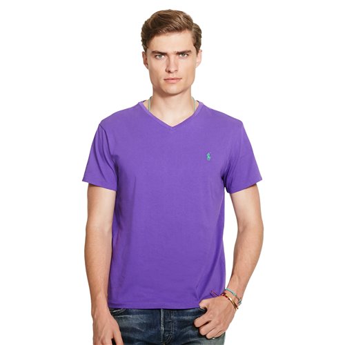 Ralph Lauren V Neck T Shirt  Purple