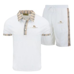 Burberry Men's Check Polo Shirt & Shorts Set Check Graphic