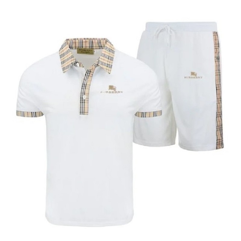 Burberry Men's Check Polo Shirt & Shorts Set Check Graphic