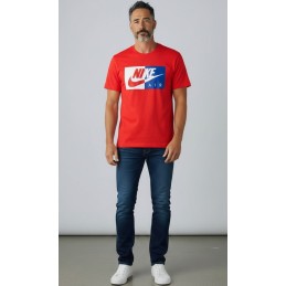 Nike Air Men's Athletic Short Sleeve Color Blocked Logo Gym Graphic T-Shirt