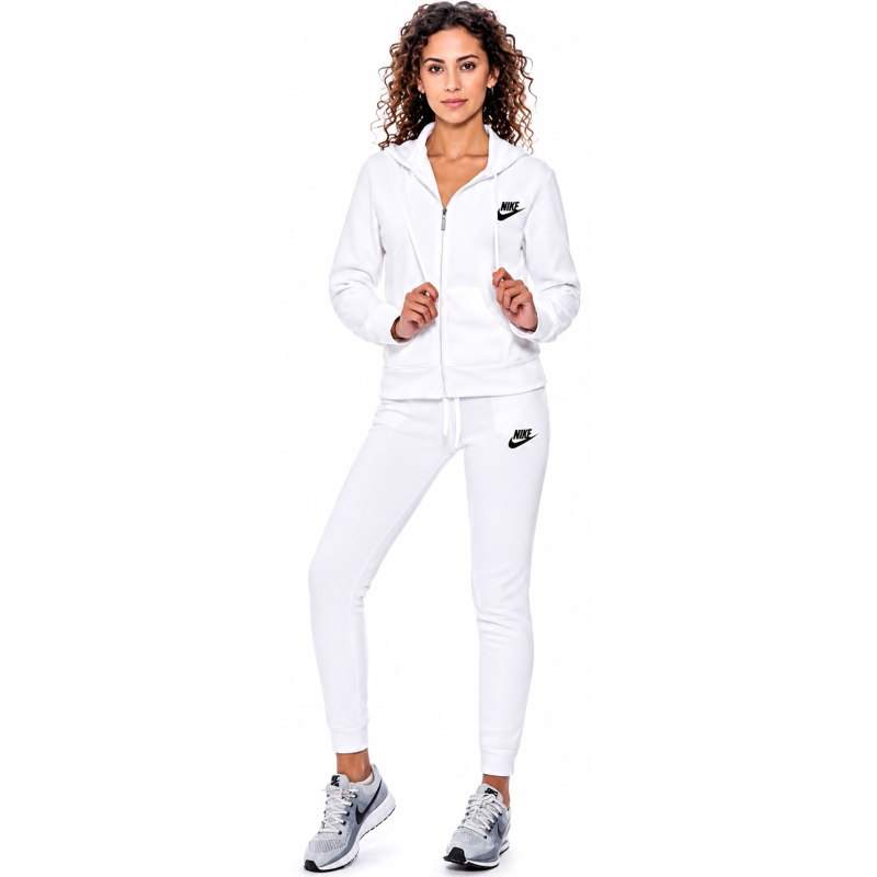 Nike Sportswear Club Fleece Women's Full Zip Hoodie & Pants Set White