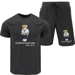R.L Polo Men's Classic Fit Polo Bear Jersey T-Shirt & Short Set Final Sale