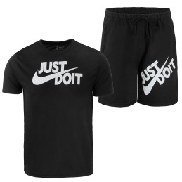 Nike Men's Just Do It Crewneck  Top & Short Set Black Final Sale