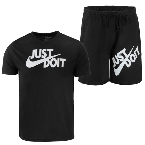 Nike Men's Just Do It Crewneck  Top & Short Set Black Final Sale