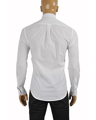 Burberry Britt Men's Long Sleeve Check Inner Collar  White