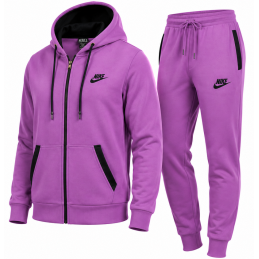 Nike Women's Sportswear Fleece Hoodie & Pants  2 Pc Set  Purple