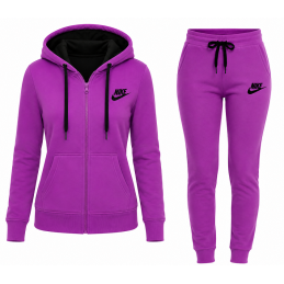Nike Sportswear Women's Fleece Full-Zip Hoodie & Pants Set Purple