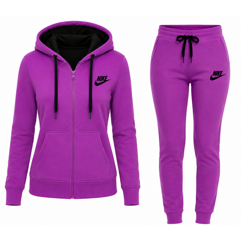 Nike Sportswear Women's Fleece Full-Zip Hoodie & Pants Set Purple