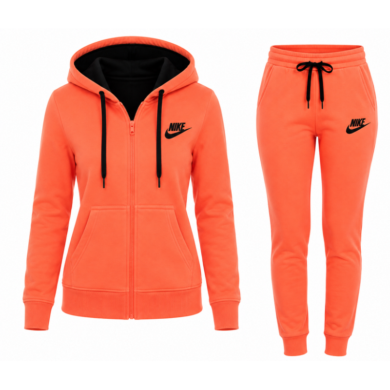 Nike Womens Essential Full-Zip Fleece Hoodie & Pants Set