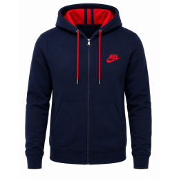Nike Womens Essential Colorblock Full-Zip Fleece Hoodie & Pants Set Navy