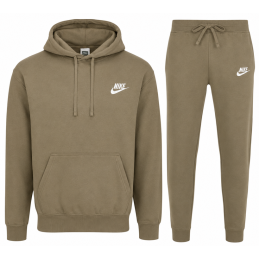 Nike Sportswear Club Fleece Men's Pullover Hoodie Hoodie & Pants Set Khaki