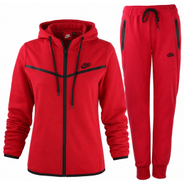 Nike Sportswear Tech Fleece Windrunner Women's Full-Zip Hoodie & Pants Set Red