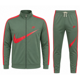 copy of Nike Sportswear Swoosh  2 Piece Tracksuit Green/Red