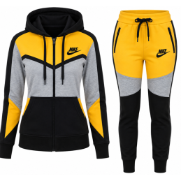 Nike Womens Essential Colorblock Full-Zip Fleece Hoodie & Pants Set