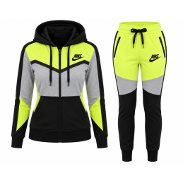 Nike Womens Essential Colorblock Full-Zip Fleece Hoodie & Pants Set