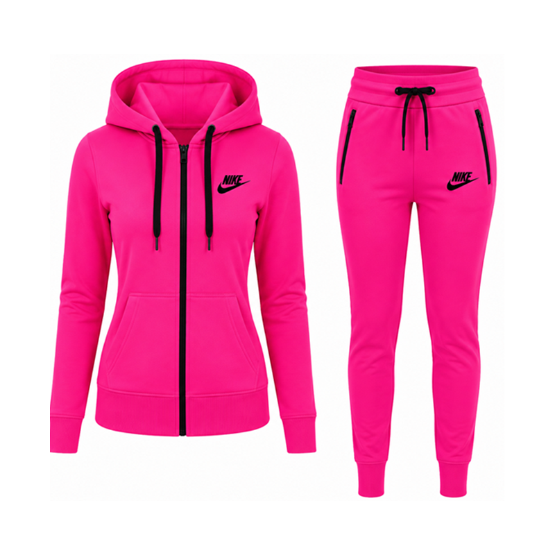 Nike Women's Sportswear Tech Fleece Hoodie & Pants  2 Pc Set Hot Pink