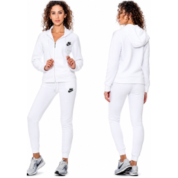 Nike Sportswear Club Fleece Women's Full Zip Hoodie & Pants Set White
