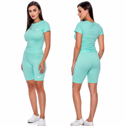 Nike Women's Dri-Fit High-Waisted Biker Shorts & Tee Shirt