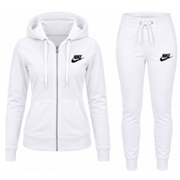 Nike Sportswear Club Fleece Women's Full Zip Hoodie & Pants Set White