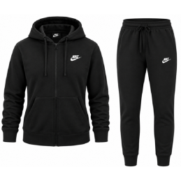 Nike Sportswear Club Fleece Men's Full Zip Hoodie & Pants Set Black