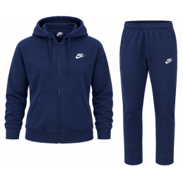 Nike Sportswear Club Fleece Men's Full Zip Hoodie & Pants Set  NavyBlue