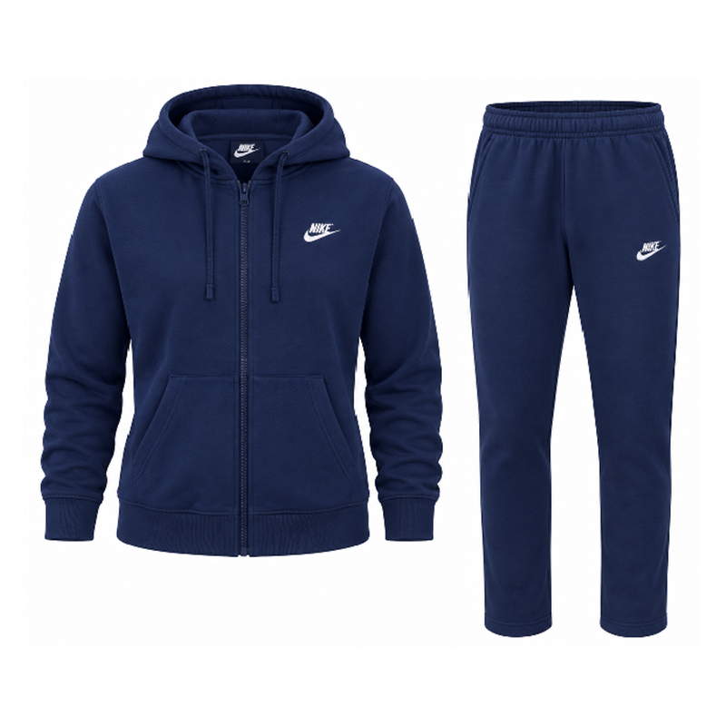 Nike Sportswear Club Fleece Men's Full Zip Hoodie & Pants Set  NavyBlue